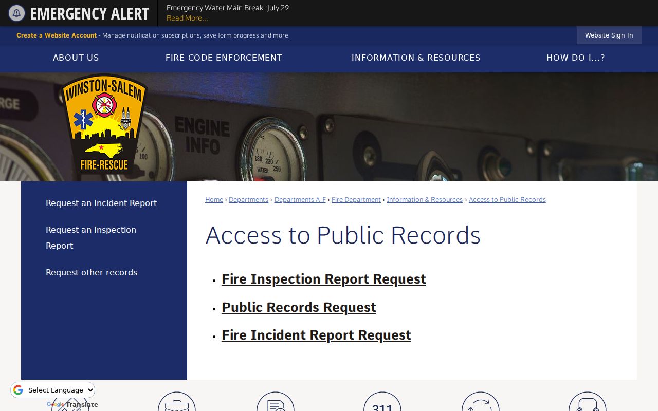 Winston-Salem people search city public records request gateway